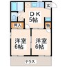 シティハイツ 2DKの間取り