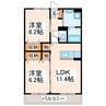 コンフォート菊池 2LDKの間取り