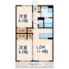 コンフォート菊池 2LDKの間取り