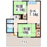 水上ハイツⅠ 2DKの間取り