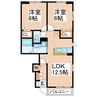 ファーストスターⅠ・Ⅱ 2LDKの間取り