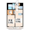 o-heドリュー 1LDKの間取り
