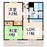 シャーレン杉並Ⅱ 2LDKの間取り
