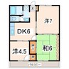 マルエイハイツ東ヶ丘 3DKの間取り