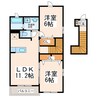ニューアラモードⅡ 2LDKの間取り