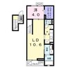 エスポワール陽 1LDKの間取り