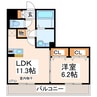 コスモスハウス菊陽 1LDKの間取り