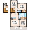 ウインディアA 3LDKの間取り