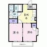 ハッピーシャトウⅠ・Ⅱ 2DKの間取り