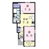 グリーンリーフＡＢ 2DKの間取り