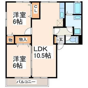 間取図 産交バス（熊本市）/神園入口 徒歩3分 2階 築22年