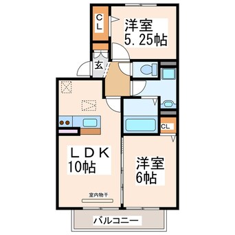 間取図 産交バス（熊本市）/御領 徒歩1分 2階 築14年