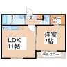 エスポワールⅠ番館（龍田陳内） 1LDKの間取り