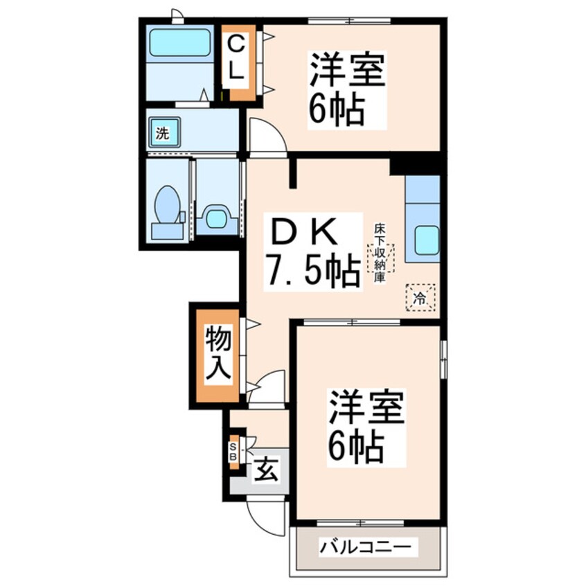 間取図 エスポワールⅠ・Ⅱ(龍田)