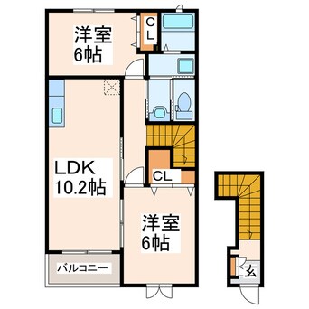 間取図 エスポワールⅠ・Ⅱ(龍田)