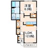 グレイスフル龍田東 1LDKの間取り
