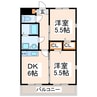 産交バス（熊本市）/龍田小学校前 徒歩1分 2階 築17年 2DKの間取り