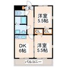 産交バス（熊本市）/龍田小学校前 徒歩1分 2階 築17年 2DKの間取り