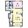 ヴィレッジヒル 1LDKの間取り