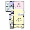 ヴィレッジヒル 1LDKの間取り