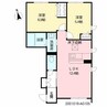 クレスティーク御宇田 2LDKの間取り