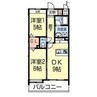 サウスガーデン合志南 2DKの間取り