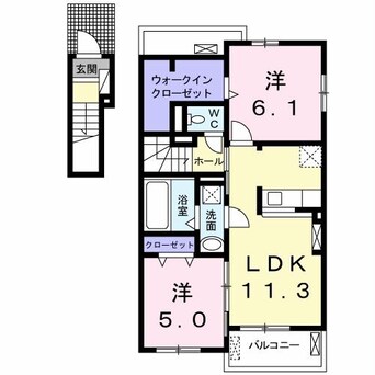 間取図 豊肥本線<阿蘇高原線>/竜田口駅 徒歩9分 2階 築5年