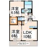 リヴェールソシア 2LDKの間取り