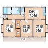 ドリームＳ（581-3） 3DKの間取り