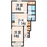 ビ・オーラ 2DKの間取り
