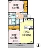 ヴァン・ベール五里木 2LDKの間取り