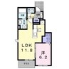 クレールⅢC 1LDKの間取り