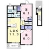 リアンカーサ 2LDKの間取り