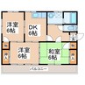 Kハイツ新山 3DKの間取り