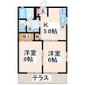 サザンビューⅠ 2Kの間取り