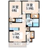 ブローテ 2LDKの間取り