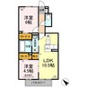 D-room南阿蘇 2LDKの間取り