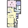 ラシュレ楡木 1LDKの間取り