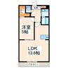エレイネ菊陽 1LDKの間取り