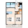 COCO KIKUCHI 1LDKの間取り