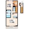 アクシズ泗水 1LDKの間取り