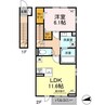 ラルジュガーデン西寺 1LDKの間取り