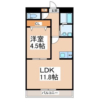 間取図 アーバンスペース弓削Ⅱ