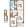 アンバーテラスⅡ 2LDKの間取り