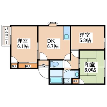 間取図 フレグランスサンコーA