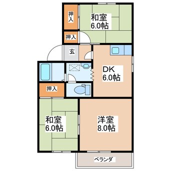 間取図 フレグランスサンコーB