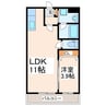 ソリテール菊陽 1LDKの間取り