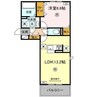D-ROOM西寺 1LDKの間取り