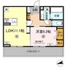 D-ROOM西寺 1LDKの間取り