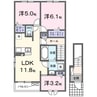 ル・プレジール　Ａ 3LDKの間取り